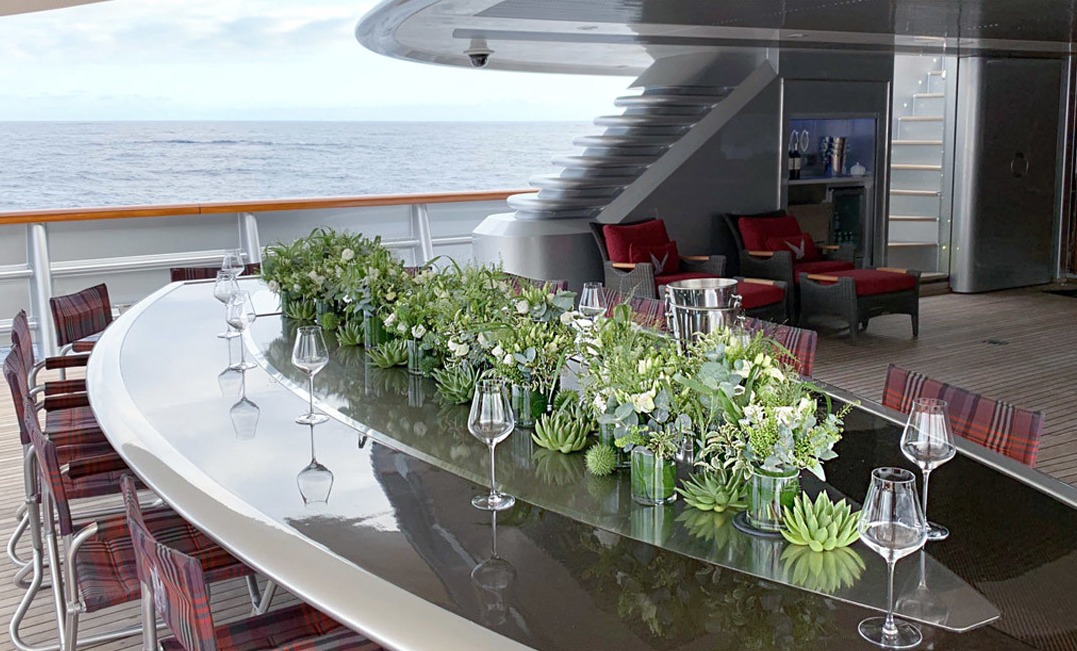 Décoration florale pour Yachts et bateaux