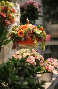 Fleurs et citrouilles pour Halloween