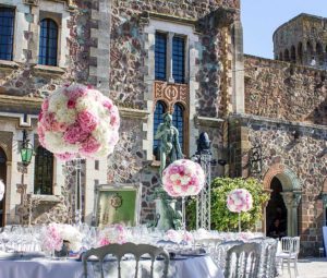 Centre de tables et décoration florales pour un mariage