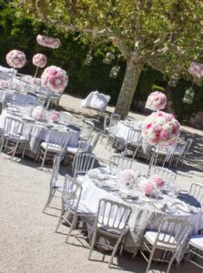 Centre de tables et décoration florales pour un mariage
