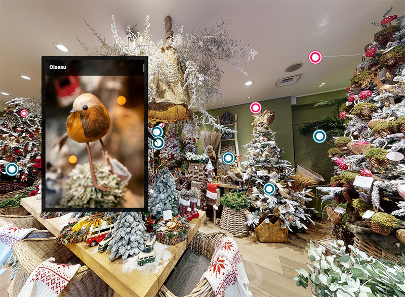 A virtual tour of the Charlotte boutique in Christmas decor mode