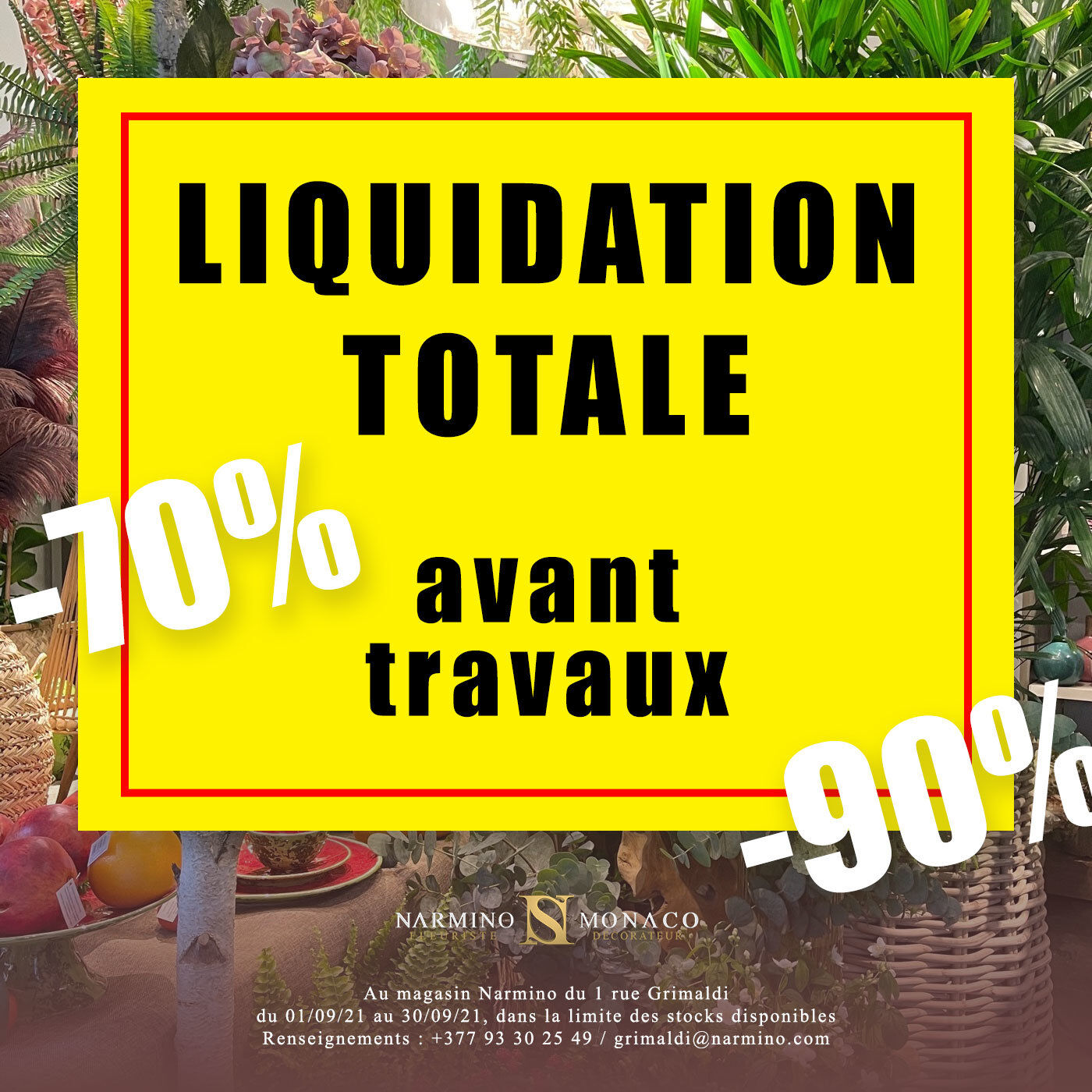 Liquidation totale avant travaux