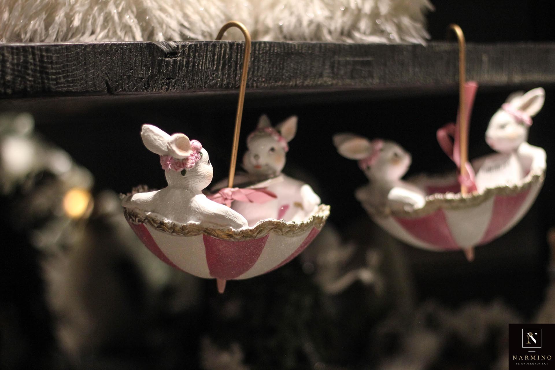De petits lapins pour décorer vos tables de Noël