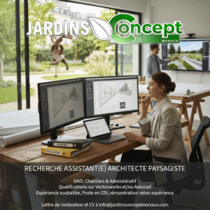Offre d'emploi à Monaco : assistant architecte paysagiste