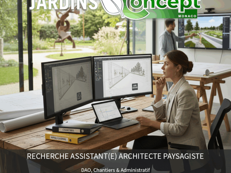 Offre d'emploi à Monaco : assistant architecte paysagiste
