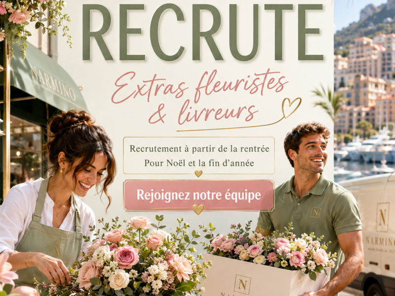 Offre d'emploi de fleuriste et de livreur à Monaco